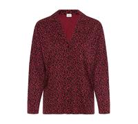 Pyjamaoberteil S.OLIVER, Damen, Gr. 44/46, bordeaux, gemustert, Single Jersey, Obermaterial: 50% Baumwolle, 50% Viskose, gemustert, loose fit hüftlang, V-Ausschnitt, eingesetzt abgesteppte Kante, Shir