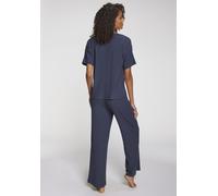 Pyjamaoberteil S.OLIVER, Damen, Gr. 44/46, dunkelblau, meliert, Rippware, Obermaterial: 92% Viskose, 8% Elasthan, meliert, lässig geschnitten, Rundhals, Shirts, Aus weicher Rippqualität (71006010-44)