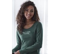 Pyjamaoberteil S.OLIVER Gr. 44/46, grün (dunkelgrün) Damen Shirts (95976464-44) dunkelgrün