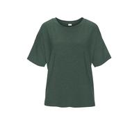 Pyjamaoberteil S.OLIVER, Damen, Gr. 44/46, grün, meliert, Rippware, Obermaterial: 92% Viskose, 8% Elasthan, meliert, lässig geschnitten, Rundhals, Shirts, Aus weicher Rippqualität (51482241-44) grün, 