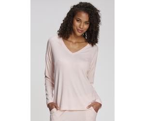 Pyjamaoberteil S.OLIVER, Damen, Gr. 44/46, rosa, meliert, Rippware, Obermaterial: 92% Viskose, 8% Elasthan, meliert, lässig geschnitten lang, V-Ausschnitt, Shirts, aus weicher Rippqualität (95463737-4