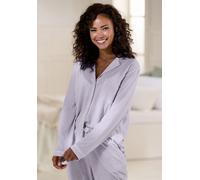 Pyjamaoberteil S.OLIVER, Damen, Gr. 44/46, rot (bordeaux, gestreift), Single Jersey, Obermaterial: 50% Baumwolle, 50% Viskose, bequem hüftlang, V-Ausschnitt, eingesetzt Manschette, Shirts, in gestreif