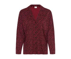Pyjamaoberteil S.OLIVER, Damen, Gr. 48/50, bordeaux, gemustert, Single Jersey, Obermaterial: 50% Baumwolle, 50% Viskose, gemustert, loose fit hüftlang, V-Ausschnitt, eingesetzt abgesteppte Kante, Shir