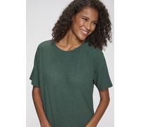 Pyjamaoberteil S.OLIVER, Damen, Gr. 48/50, grün, meliert, Rippware, Obermaterial: 92% Viskose, 8% Elasthan, meliert, lässig geschnitten, Rundhals, Shirts, Aus weicher Rippqualität (51482241-48) grün,