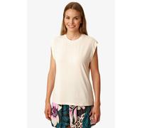 Pyjamaoberteil SCHIESSER "Mix + Relax", Damen, Gr. 44, beige (104, weiß), Single Jersey, Obermaterial: 95% Modal, 5% Elasthan, bequem hüftlang, Rundhals, Shirts, mit Rundhalsausschnitt, Modalmix (4956