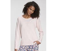 Pyjamaoberteil VIVANCE DREAMS, Damen, Gr. 44/46, rosa, Single Jersey, Obermaterial: 50% Baumwolle, 50% Viskose, unifarben, Basic, Basic, Rundhals, Shirts, mit kleinem Frontprint (43972230-44) rosa