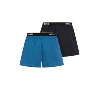 Pyjamashorts BOSS, Herren, Gr. M, N-Gr, open blau 462, Jersey, Obermaterial: 100% Baumwolle, unifarben, normal, Hosen, aus Baumwolle, elastischer Bund (49205951-M) open blau 462