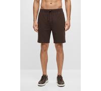 Pyjamashorts BOSS "Waffle Shorts", Herren, Gr. L, N-Gr, braun (schwarz braun 207), Jersey, Obermaterial: 60% Baumwolle, 40% Polyester, lang, Hosen (57051506-L) schwarz braun 207
