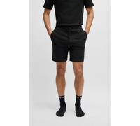 BOSS Pyjama-Shorts Waffle Shorts – Baumwollmix, Logo-Stickerei – Schwarz 2XL