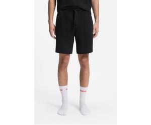 Pyjamashorts HUGO UNDERWEAR "Austin Short", Herren, Gr. M, N-Gr, schwarz (schwarz 001), Web, Obermaterial: 60% Baumwolle, 40% Polyester, normal lang, Hosen, mit Tunnelzug (26106942-M) schwarz 001