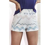 Pyjamashorts LASCANA, Damen, Gr. 44/46, N-Gr, beige (beige, allover), Single Jersey, Obermaterial: 95% Viskose, 5% Elasthan, bedruckt, gemustert, bequem kurz, Hosen, mit grafischem Zick-Zack Muster (6