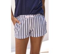 Pyjamashorts S.OLIVER, Damen, Gr. 32/34, N-Gr, schwarz-weiß (schwarz, weiß, gestreift), Single Jersey, Obermaterial: 50% Baumwolle, 50% Viskose, gestreift, Basic, Basic kurz, Hosen Pyjamashorts, mit s