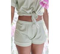 Pyjamashorts mit Streifenprint 40/42 grün|weiß 6007018.2821.40_42