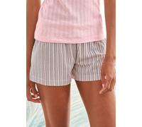 Pyjamashorts S.OLIVER, Damen, Gr. 40/42, N-Gr, rosa (blassrosa, gestreift), Single Jersey, Obermaterial: 50% Baumwolle, 50% Viskose, gestreift, Basic kurz, Hosen, im Allover-Druck (17409539-40) blassr