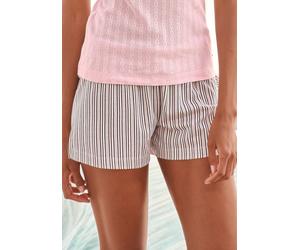 Pyjamashorts S.OLIVER, Damen, Gr. 40/42, N-Gr, rosa (blassrosa, gestreift), Single Jersey, Obermaterial: 50% Baumwolle, 50% Viskose, gestreift, Basic kurz, Hosen, im Allover-Druck (17409539-40) blassr