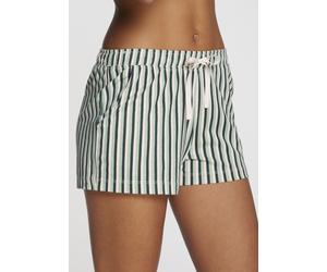 Pyjamashorts S.OLIVER, Damen, Gr. 40/42, N-Gr, weiß (grün, weiß, gestreift), Single Jersey, Obermaterial: 50% Baumwolle, 50% Viskose, gestreift, Basic, Basic kurz, Hosen, mit schönem Allovermuster (93