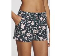 Pyjamashorts S.OLIVER, Damen, Gr. 44/46, N-Gr, grün (dunkelgrün, rosa, geblümt), Single Jersey, Obermaterial: 50% Baumwolle, 50% Viskose, geblümt, Basic, Basic kurz, Hosen, Mit schönem Allovermuster (