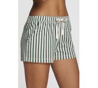 Pyjamashorts S.OLIVER, Damen, Gr. 44/46, N-Gr, weiß (grün, weiß, gestreift), Single Jersey, Obermaterial: 50% Baumwolle, 50% Viskose, gestreift, Basic, Basic kurz, Hosen, Mit schönem Allovermuster (93