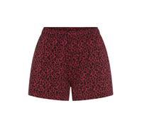 Pyjamashorts S.OLIVER, Damen, Gr. 48/50, N-Gr, rot (bordeaux, gemustert), Single Jersey, Obermaterial: 50% Baumwolle, 50% Viskose, gemustert, loose fit kurz, Hosen, mit Leo All-Over-Druck (16028815-48