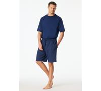 Pyjamashorts SCHIESSER "Mix + Relax", Herren, Gr. 56, N-Gr, 815, blau, Web, Obermaterial: 54% Baumwolle, 45% Viskose, 1% Elasthan, kniefrei, Hosen, mit Gummizug, Cotton-Mix, mit seitlichen Eingrifftas
