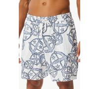 Pyjamashorts SCHIESSER "SCHIESSER 150 YEARS", Herren, Gr. 52, N-Gr, bunt (multicolor 1), Single Jersey, Obermaterial: 100% Baumwolle, casual, bequem kniefrei, Hosen, seitliche Taschen, Allover-Druck,