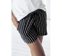 Pyjamashorts VIVANCE DREAMS, Damen, Gr. 32/34, N-Gr, schwarz-weiß (schwarz, weiß), Single Jersey, Obermaterial: 100% Baumwolle, Basic kurz, Hosen, mit Schwarz-Weiß-Druck (58345259-32) schwarz, weiß