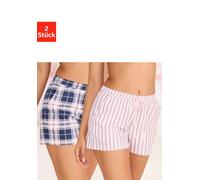 Pyjamashorts VIVANCE DREAMS, Damen, Gr. 40/42, N-Gr, rosa, blau, gemustert, Single Jersey, Obermaterial: 100% Baumwolle, gemustert, Basic, Basic kurz, Hosen, Mit Streifen und Karos (97829000-40) rosa,