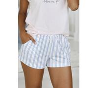 Pyjamashorts VIVANCE DREAMS, Damen, Gr. 44/46, N-Gr, rosa (rosa, blau, gestreift), Single Jersey, Obermaterial: 50% Baumwolle, 50% Viskose, gestreift, Basic, bequem kurz, Hosen, mit Allover-Druck (429