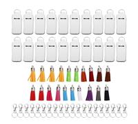 Pyltha Sublimation Chapstick Holder Schlüsselanhänger, 60 Stück Bunte Anhänger, Gummi Lip Balm Halter - Doppelseitig Bedruckbar, Vielseitig Für DIY Geschenke