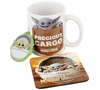 Pyramid Europe GmbH Mandalorian Geschenkset Yoda Baby 3-teilig - Tasse, Untersetzer, Schlüsselanhänger, in Geschenkverpackung., GP85463, beige
