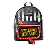 Pyramid International BEETLEJUICE Modischer Rucksack - luxuriöses Kunstleder, einzigartiges Futter, passendes Reißverschluss-Zubehör, Innen- und Außentaschen, ikonisch und bequem, eine lustige