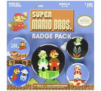 Super Mario - Retro Multicolored Pack Of 5 - Buttons Bunt Onesize
