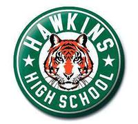 Pyramid Stranger Things (Hawkins High School) (Pin Badge 25 mm) Merchandising, único, Synthetik, Ohne Stein