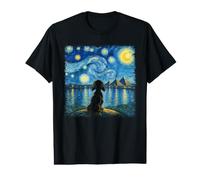 Pyramids of Giza Egypt Van Gogh Style Cute Dog Starry Night Preisgünstiges Grafik-T-Shirt
