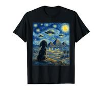 Pyramids of Giza Egypt Van Gogh Style UFO Dog Starry Night Preisgünstiges Grafik-T-Shirt