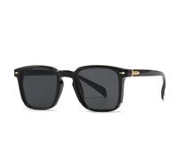 PYYLTTP Retro-Sonnenbrille im klassischen Stil für Damen, UV-Schutz 400, trendiges Design mit Nieten und Farbverlauf (Schwarz-Grau)