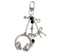 Pzuryhg Audio Ornament - Trendy Earphone Ribbon Clip, Decorative Song Lover Keyring with Stylish Details, Lightweight Metal Keepsake Accessory, Ideal for Music Students Teachers Friends and Family