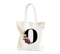 Pzuryhg Cute Cotton Bags - Canvas Tote Bags, 40x35cm Plain Tote Bag for Girls, Canvas Cosmetic with Chic Letter Pattern, Shoulder Bag, Travel Handbag Ideal for Birthday Wedding Beach Outings