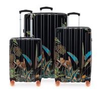 Q-Damm - 3er Koffer Set Hartschale Leopard, TSA Leopard