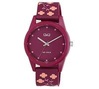 Q&Q Damen-Uhr Silikon Dornschließe 10 Bar Blumen Analog Quarz V08A-002VY