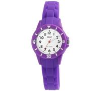 Q&Q Kinder-Uhr Lernuhr Silikon Dornschließe 10 Bar Analog Quarz V26A-00XVY (lila)