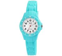 Q&Q Kinder-Uhr Lernuhr Silikon Dornschließe 10 Bar Analog Quarz V26A-00XVY (türkis)