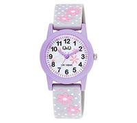 Q&Q Kinder-Uhr Silikon 10 Bar Motiv bunt Lernuhr Analog Quarz (grau weiß)