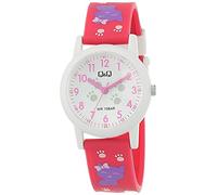 Q&Q Kinder-Uhr Silikon 10 Bar Motiv bunt Lernuhr Analog Quarz (pink lila)