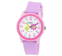 Q&Q Kinderuhr Kinderuhr Silikonarmband Dornschließe Lernuhr Analog Quarz, Flieder, Klassisch