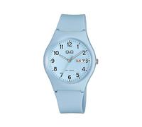Q&Q Unisex - Uhr Silikonarmband Datumsanzeige Dornschließe 10 Bar (hellblau)