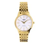 Q&Q Q & Q - Damen Goldfarbene Damenuhr mit Perlmutt - Uhr - Stahl - Gelbgold legiert - 31.80 mm