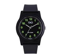 Q&Q Q & Q - Unisex Herrenuhr mit Gummi-Armband G22A-002VY - Uhr - Kunststoff - Schwarz - 37.70 mm