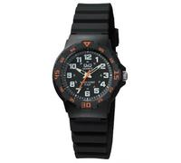 Q&Q Unisex-Uhr Silikon Dornschließe Leuchtzeiger 10 Bar Analog Quarz VR19J00XY (schwarz)