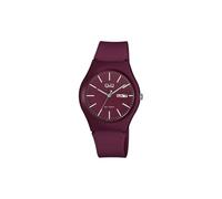 Q&Q Unisex - Uhr Silikonarmband Datumsanzeige Dornschließe 10 Bar (bordeaux)